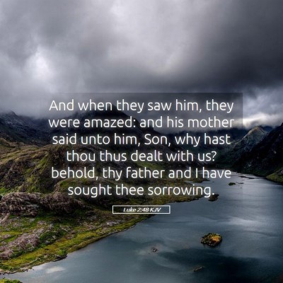 Picture 05 - Luke 2:48 KJV - And when they saw him, they were amazed: and his - Bible Verse Picture