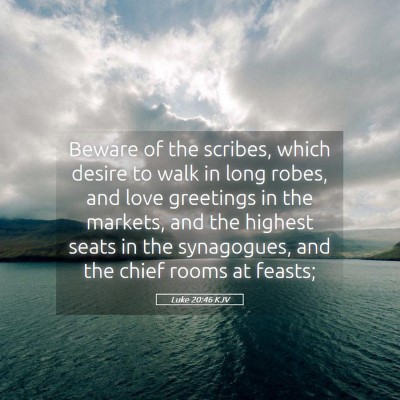 Picture 05 - Luke 20:46 KJV - Beware of the scribes, which desire to walk in - Bible Verse Picture
