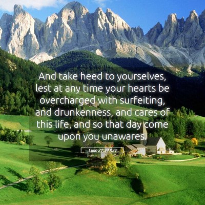 Picture 05 - Luke 21:34 KJV - And take heed to yourselves, lest at any time - Bible Verse Picture