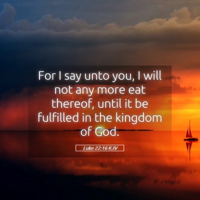 Picture 05 - Luke 22:16 KJV - For I say unto you, I will not any more eat - Bible Verse Picture