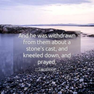 Picture 05 - Luke 22:41 KJV - And he was withdrawn from them about a stone's - Bible Verse Picture