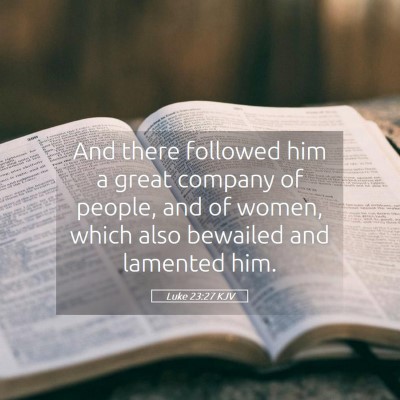 Picture 05 - Luke 23:27 KJV - And there followed him a great company of people, - Bible Verse Picture