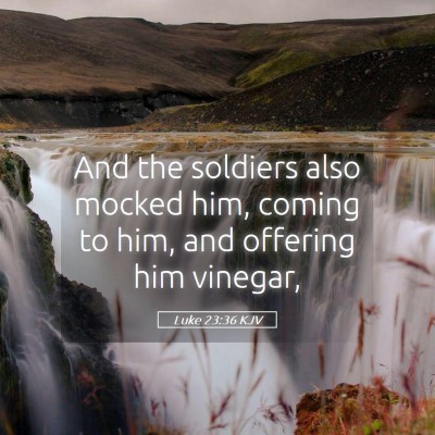 Picture 05 - Luke 23:36 KJV - And the soldiers also mocked him, coming to him, - Bible Verse Picture