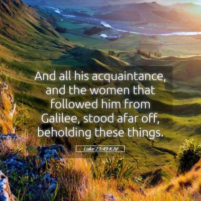 Picture 05 - Luke 23:49 KJV - And all his acquaintance, and the women that - Bible Verse Picture