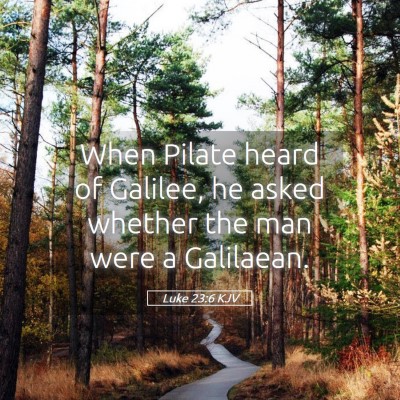 Picture 05 - Luke 23:6 KJV - When Pilate heard of Galilee, he asked whether - Bible Verse Picture