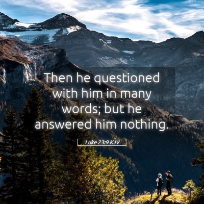 Picture 05 - Luke 23:9 KJV - Then he questioned with him in many words; but he - Bible Verse Picture