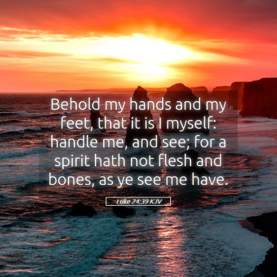 Picture 05 - Luke 24:39 KJV - Behold my hands and my feet, that it is I myself: - Bible Verse Picture