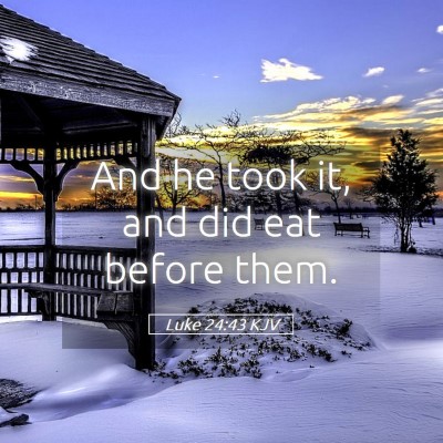 Picture 05 - Luke 24:43 KJV - And he took it, and did eat before - Bible Verse Picture