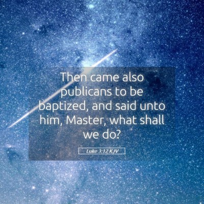 Picture 05 - Luke 3:12 KJV - Then came also publicans to be baptized, and said - Bible Verse Picture
