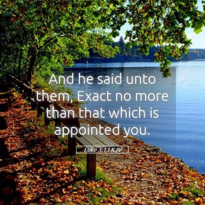 Picture 05 - Luke 3:13 KJV - And he said unto them, Exact no more than that - Bible Verse Picture