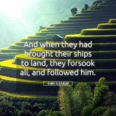 Picture 05 - Luke 5:11 KJV - And when they had brought their ships to land, - Bible Verse Picture