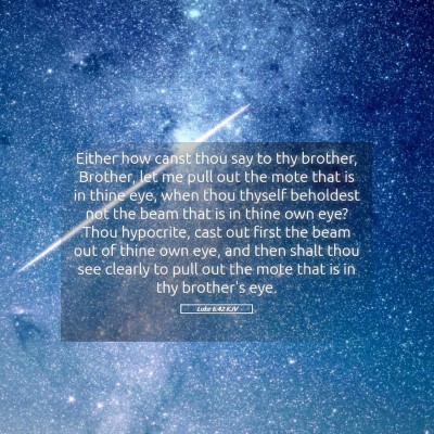 Picture 05 - Luke 6:42 KJV - Either how canst thou say to thy brother, - Bible Verse Picture