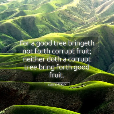 Picture 05 - Luke 6:43 KJV - For a good tree bringeth not forth corrupt fruit; - Bible Verse Picture