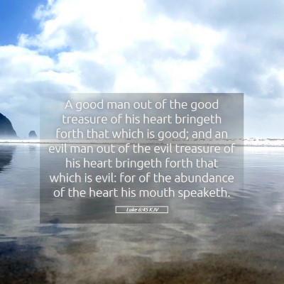 Picture 05 - Luke 6:45 KJV - A good man out of the good treasure of his heart - Bible Verse Picture