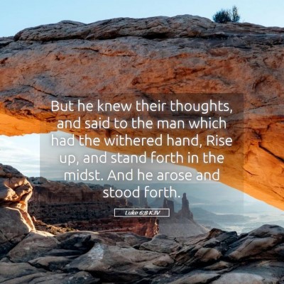 Picture 05 - Luke 6:8 KJV - But he knew their thoughts, and said to the man - Bible Verse Picture