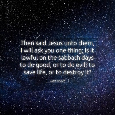 Picture 05 - Luke 6:9 KJV - Then said Jesus unto them, I will ask you one - Bible Verse Picture