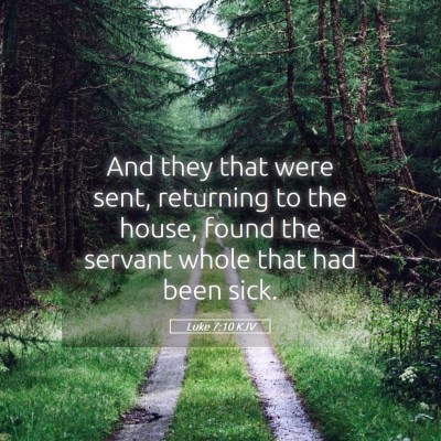 Picture 05 - Luke 7:10 KJV - And they that were sent, returning to the house, - Bible Verse Picture