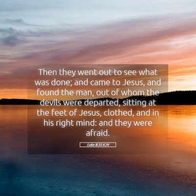 Picture 05 - Luke 8:35 KJV - Then they went out to see what was done; and came - Bible Verse Picture