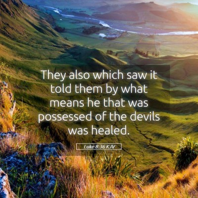 Picture 05 - Luke 8:36 KJV - They also which saw it told them by what means he - Bible Verse Picture