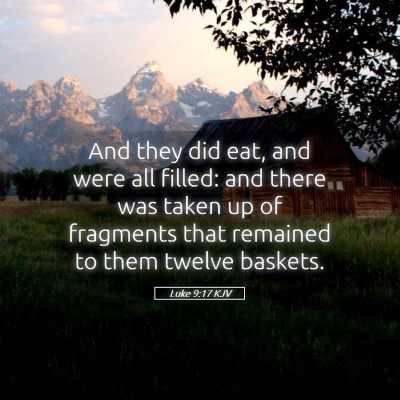 Picture 05 - Luke 9:17 KJV - And they did eat, and were all filled: and there - Bible Verse Picture
