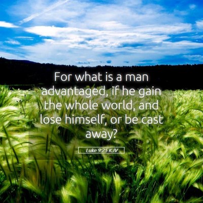 Picture 05 - Luke 9:25 KJV - For what is a man advantaged, if he gain the - Bible Verse Picture