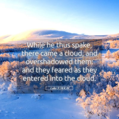 Picture 05 - Luke 9:34 KJV - While he thus spake, there came a cloud, and - Bible Verse Picture