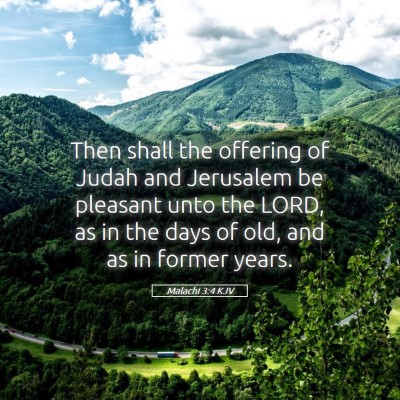Picture 05 - Malachi 3:4 KJV - Then shall the offering of Judah and Jerusalem be - Bible Verse Picture