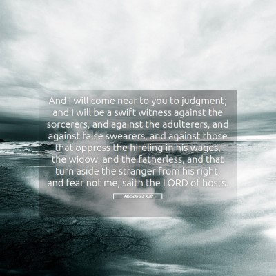 Picture 05 - Malachi 3:5 KJV - And I will come near to you to judgment; and I - Bible Verse Picture