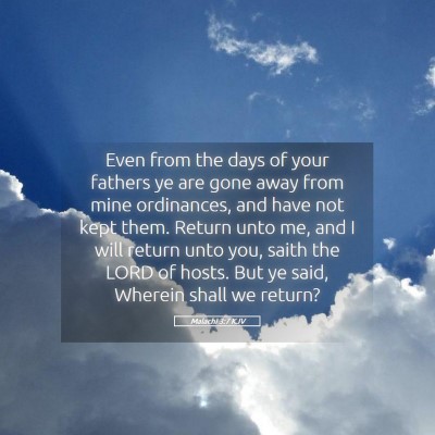 Picture 05 - Malachi 3:7 KJV - Even from the days of your fathers ye are gone - Bible Verse Picture