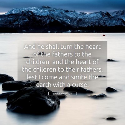 Picture 05 - Malachi 4:6 KJV - And he shall turn the heart of the fathers to the - Bible Verse Picture