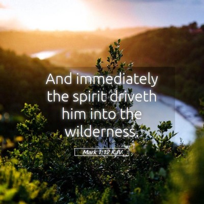 Picture 05 - Mark 1:12 KJV - And immediately the spirit driveth him into the - Bible Verse Picture