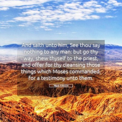 Picture 05 - Mark 1:44 KJV - And saith unto him, See thou say nothing to any - Bible Verse Picture