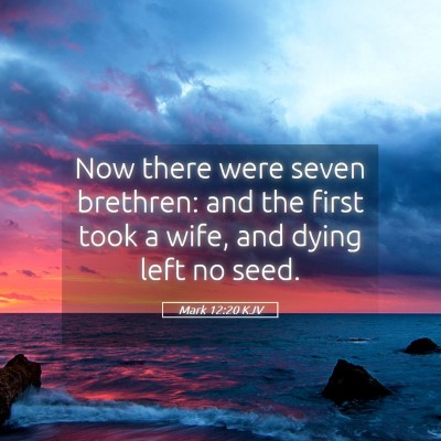 Picture 05 - Mark 12:20 KJV - Now there were seven brethren: and the first took - Bible Verse Picture