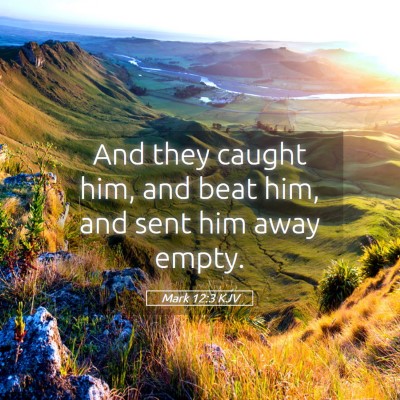 Picture 05 - Mark 12:3 KJV - And they caught him, and beat him, and sent him - Bible Verse Picture