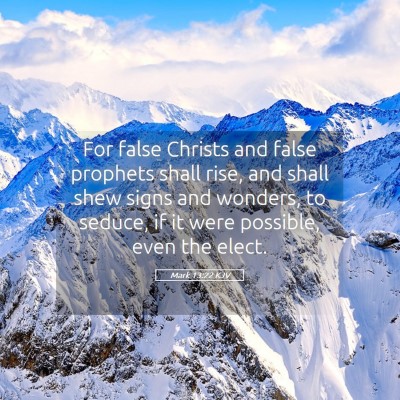 Picture 05 - Mark 13:22 KJV - For false Christs and false prophets shall rise, - Bible Verse Picture
