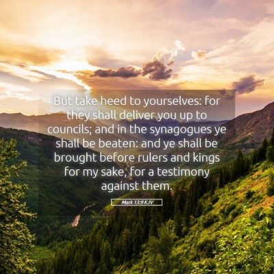 Picture 05 - Mark 13:9 KJV - But take heed to yourselves: for they shall - Bible Verse Picture
