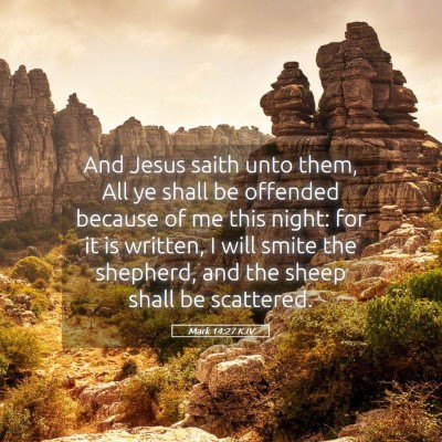 Picture 05 - Mark 14:27 KJV - And Jesus saith unto them, All ye shall be - Bible Verse Picture
