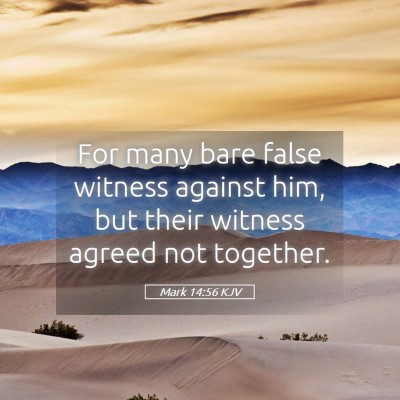 Picture 05 - Mark 14:56 KJV - For many bare false witness against him, but - Bible Verse Picture