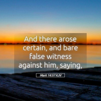 Picture 05 - Mark 14:57 KJV - And there arose certain, and bare false witness - Bible Verse Picture