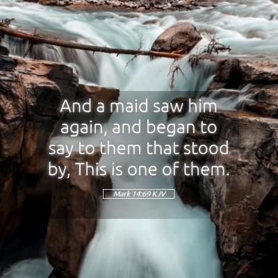 Picture 05 - Mark 14:69 KJV - And a maid saw him again, and began to say to - Bible Verse Picture