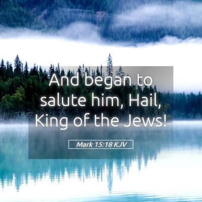 Picture 05 - Mark 15:18 KJV - And began to salute him, Hail, King of the - Bible Verse Picture
