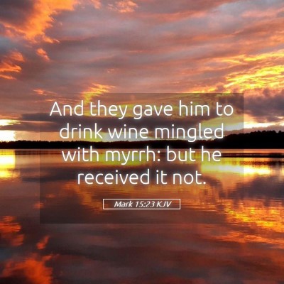 Picture 05 - Mark 15:23 KJV - And they gave him to drink wine mingled with - Bible Verse Picture