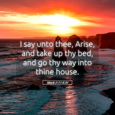 Picture 05 - Mark 2:11 KJV - I say unto thee, Arise, and take up thy bed, and - Bible Verse Picture