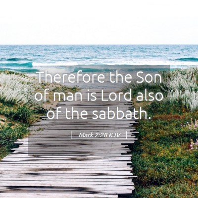 Picture 05 - Mark 2:28 KJV - Therefore the Son of man is Lord also of the - Bible Verse Picture