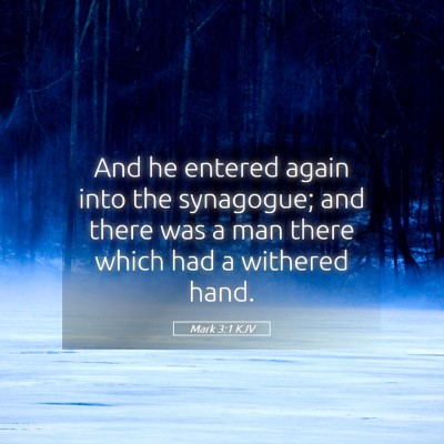Picture 05 - Mark 3:1 KJV - And he entered again into the synagogue; and - Bible Verse Picture