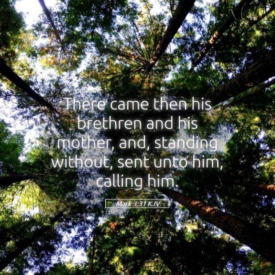 Picture 05 - Mark 3:31 KJV - There came then his brethren and his mother, and, - Bible Verse Picture