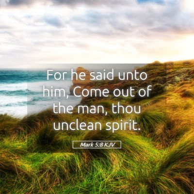 Picture 05 - Mark 5:8 KJV - For he said unto him, Come out of the man, thou - Bible Verse Picture