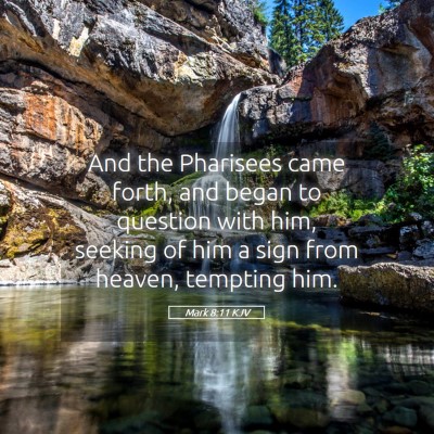 Picture 05 - Mark 8:11 KJV - And the Pharisees came forth, and began to - Bible Verse Picture