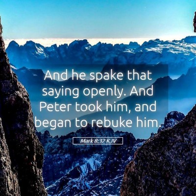 Picture 05 - Mark 8:32 KJV - And he spake that saying openly. And Peter took - Bible Verse Picture