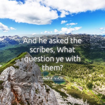 Picture 05 - Mark 9:16 KJV - And he asked the scribes, What question ye with - Bible Verse Picture